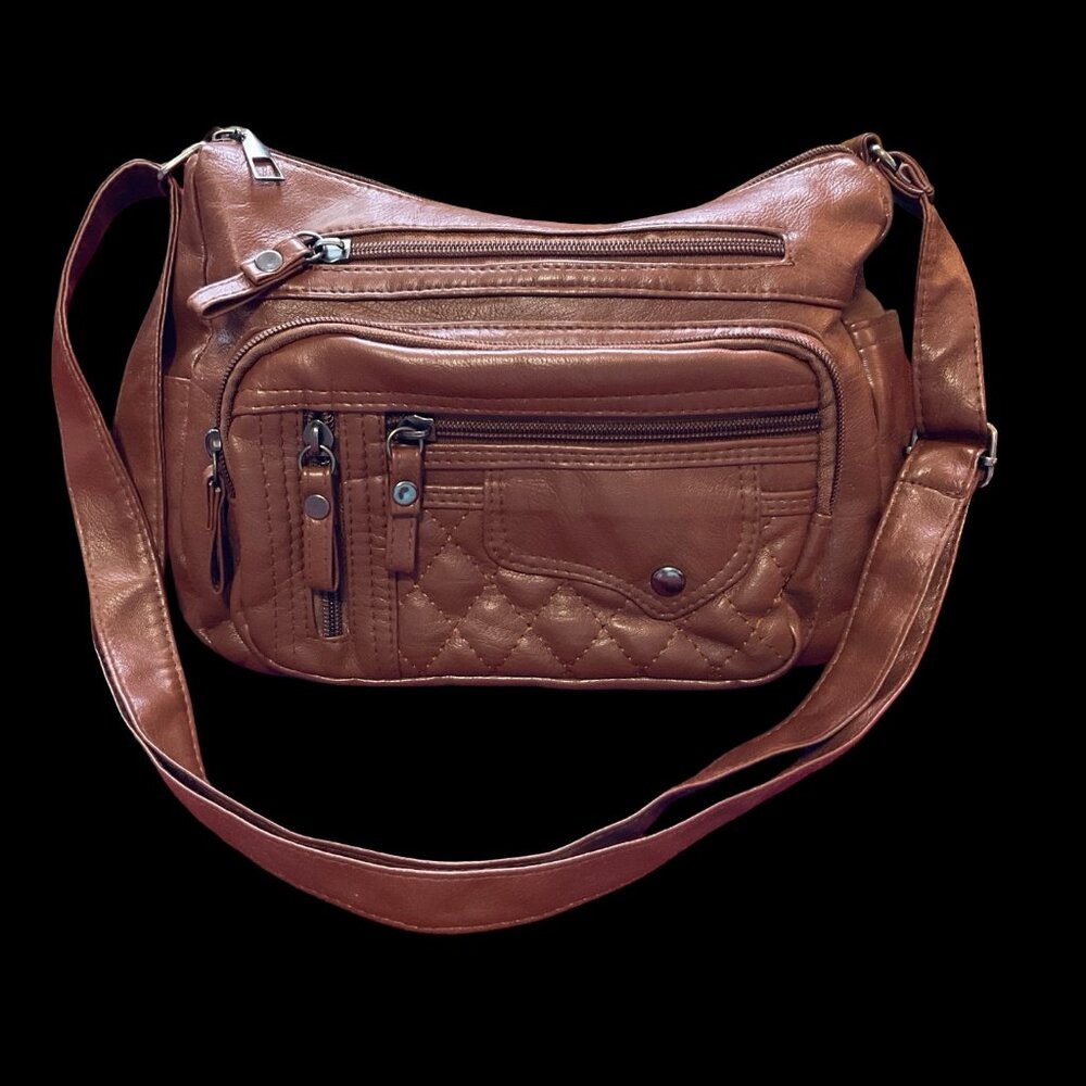 Brown Multi Pocket Shoulder Bag